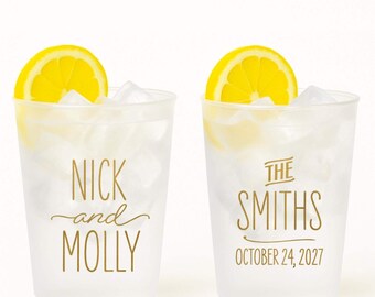 Custom Frosted Wedding Cups: Personalized Party Decoration