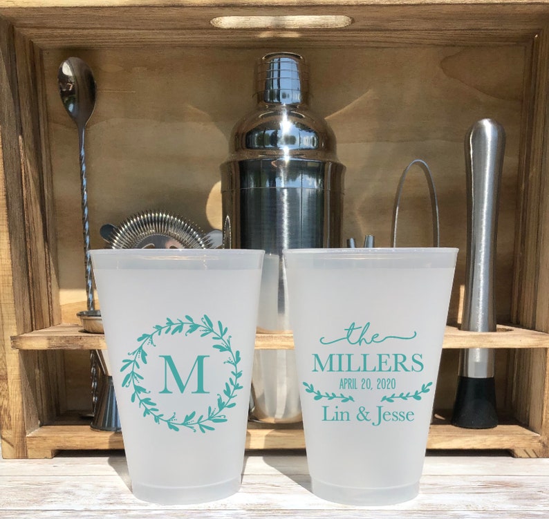 Custom Frosted Wedding Cups 5oz 8oz 9oz 10oz 12oz 14oz Etsy