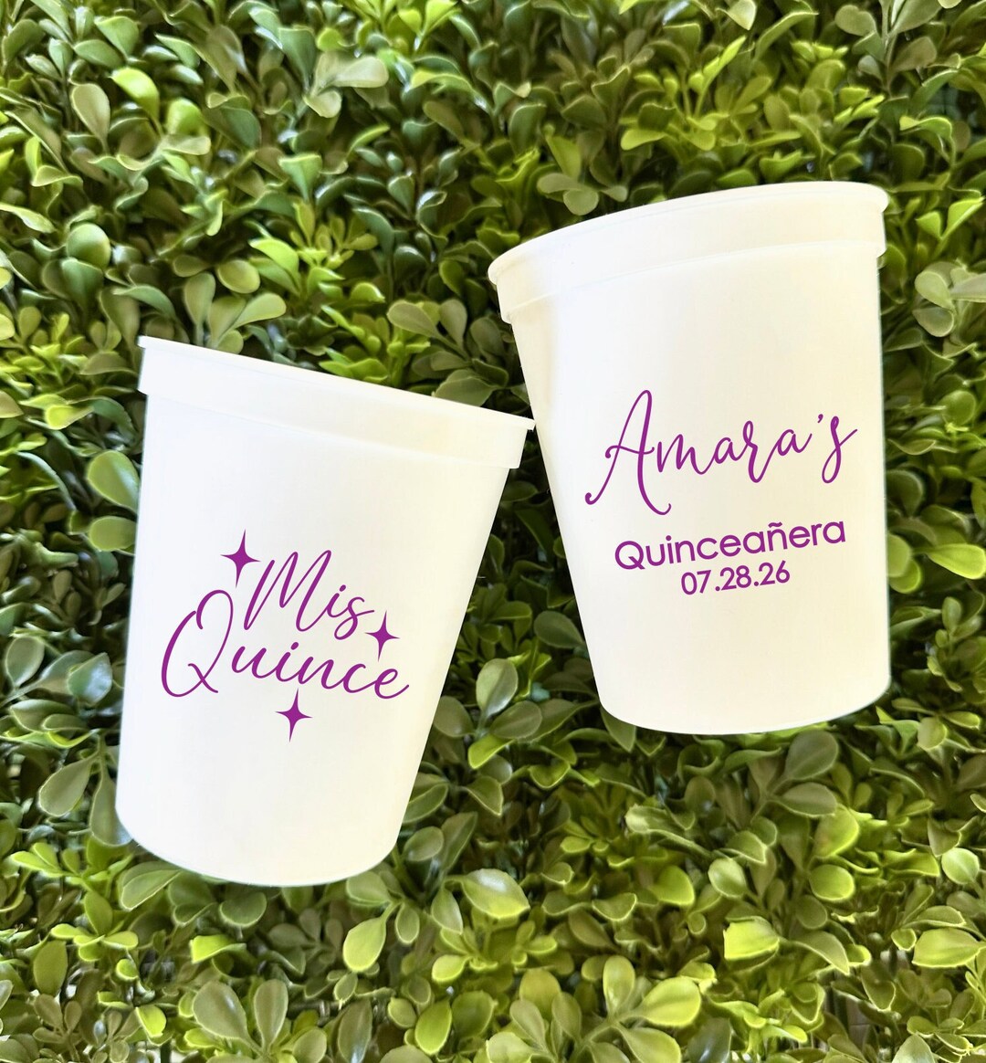 Quinceañera Birthday Custom Stadium Cups 12oz 16oz 22oz 32oz Etsy