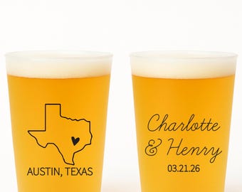 Custom Frosted Wedding Cups: Personalized Party Decoration