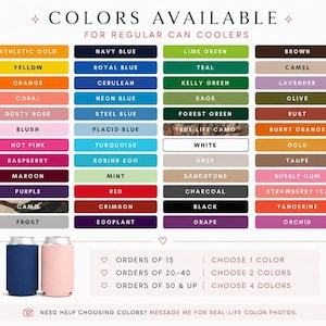 the colors available for regular can coolers