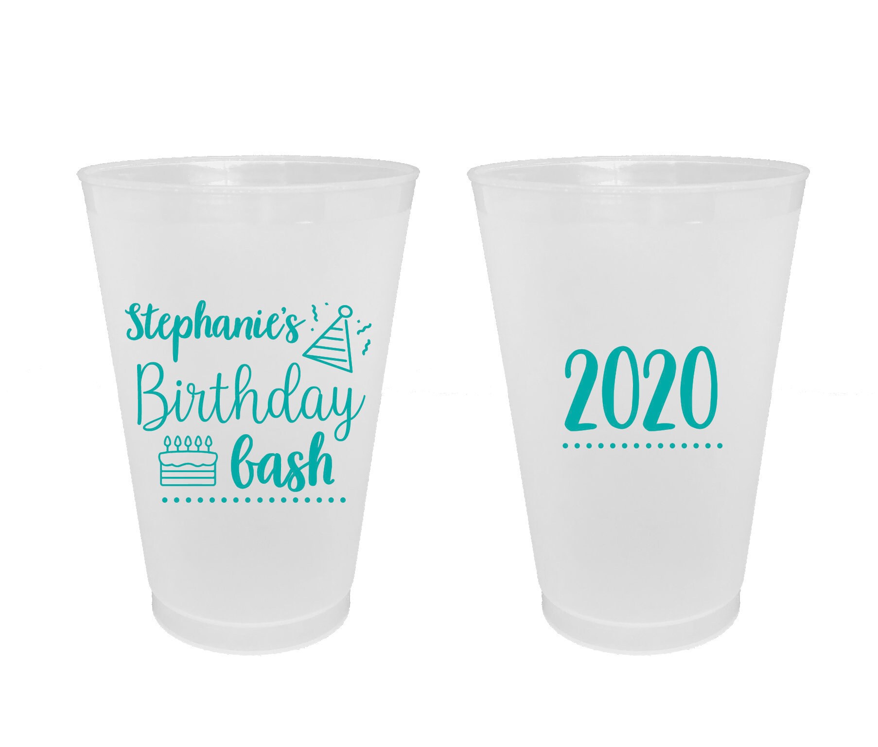 24oz / Personalized Cups 8oz 5oz Birthday Custom Frosted Cups 14oz 12oz Party Cups 16oz 9oz 10oz 20oz Party Decoration CED-07