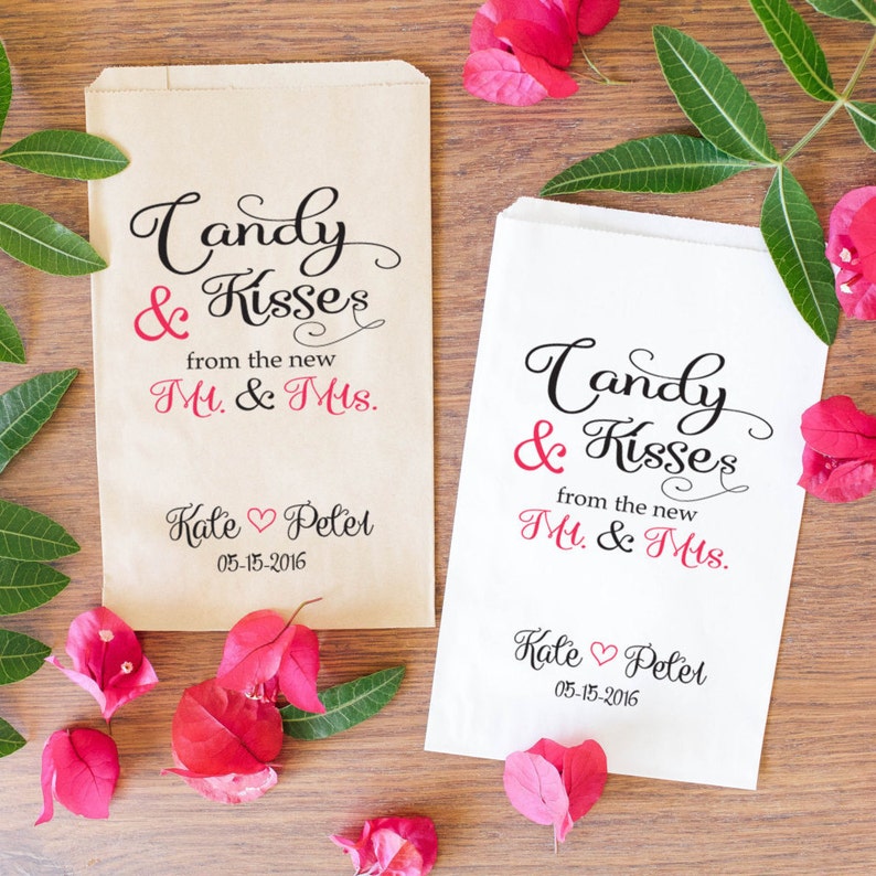 Wedding Candy Favor Bags Personalized Treat Bags Candy and Etsy