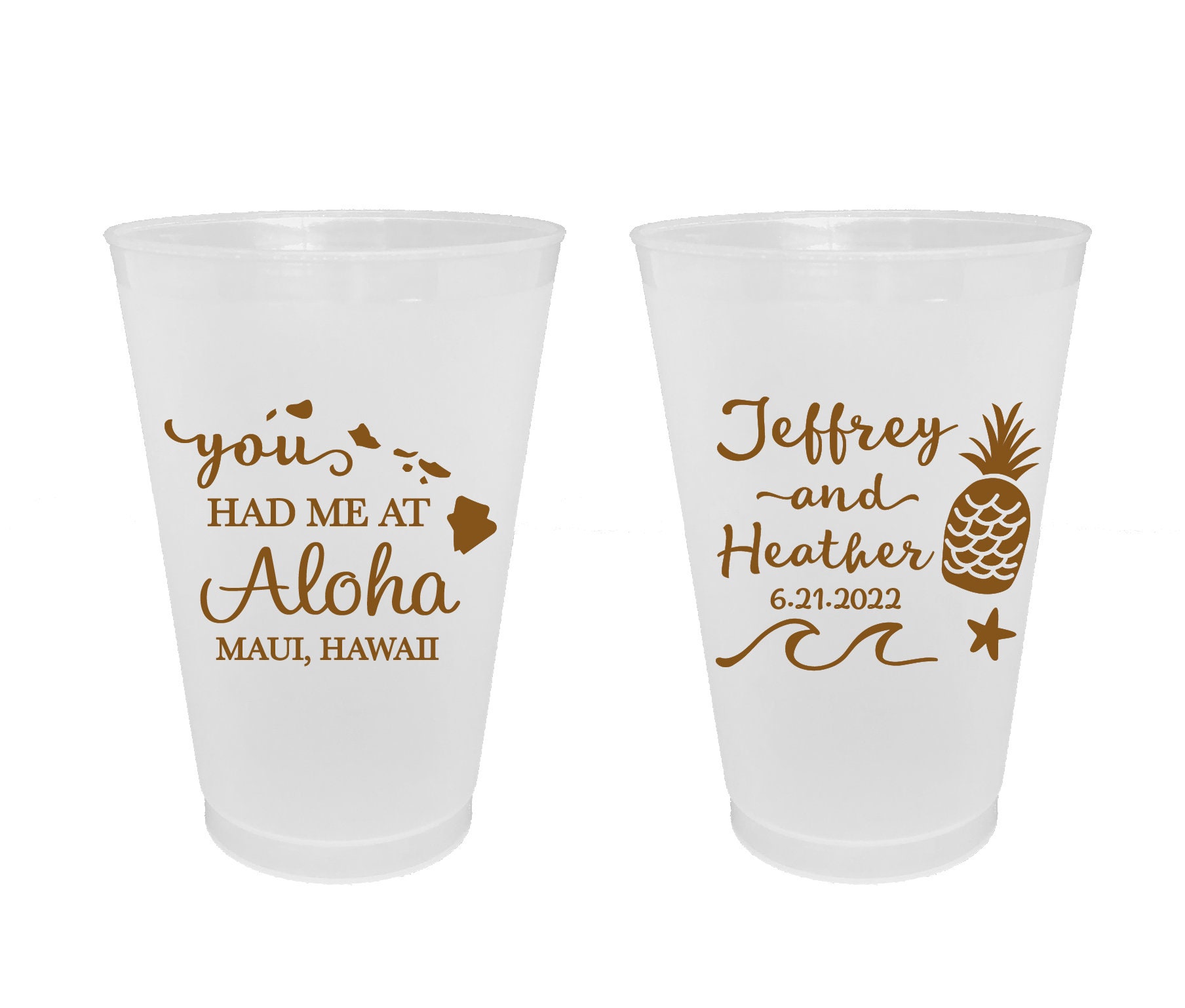 Custom Frosted Wedding Cups 5oz 8oz 9oz 10oz 12oz 14oz Etsy