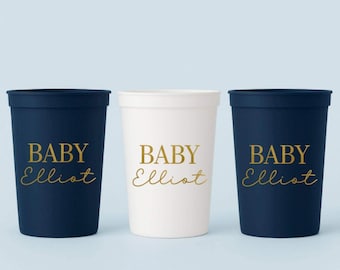 Personalized Baby Shower Stadium Cups: Custom Party Favors