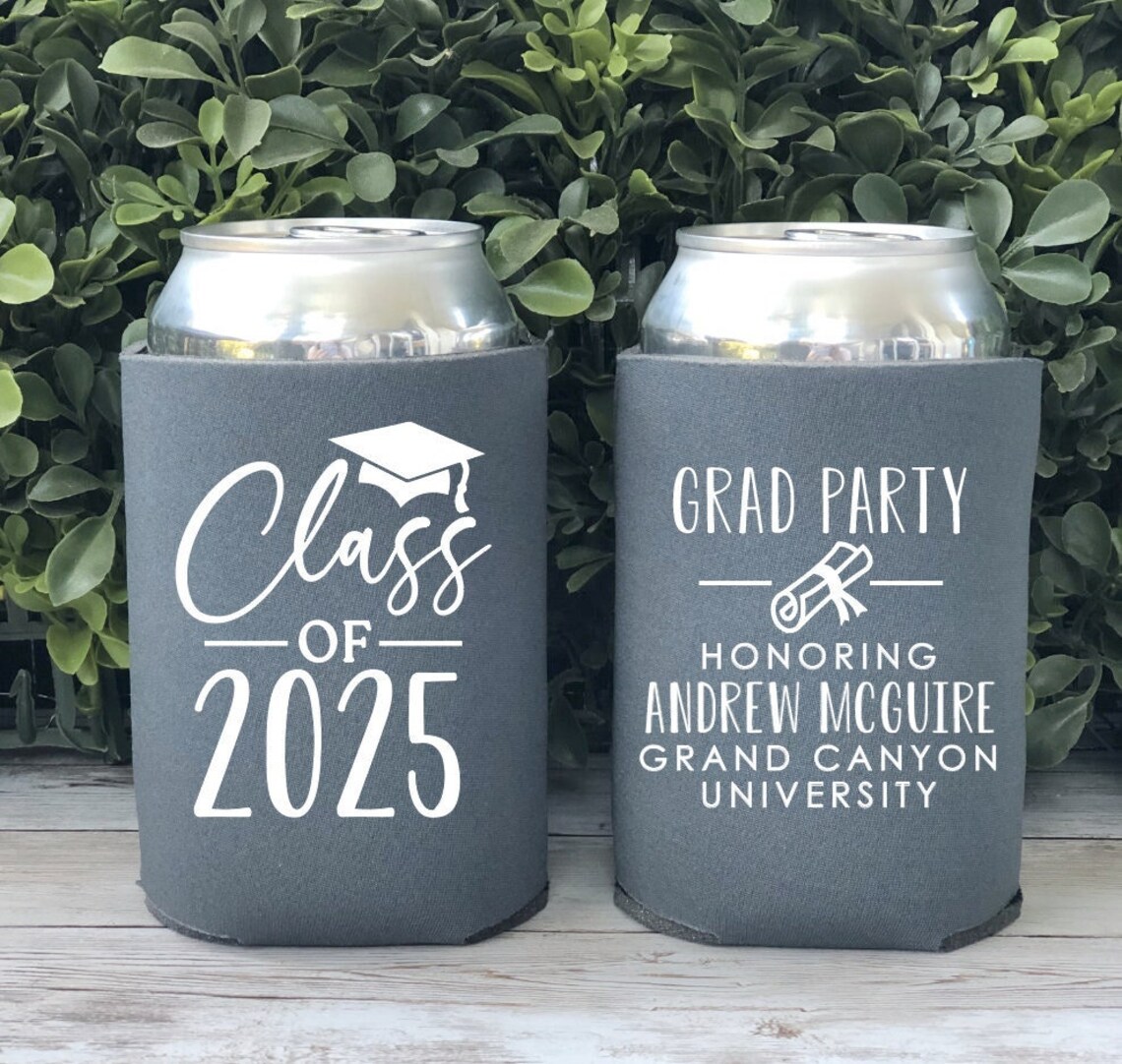 Custom Graduation Can Coolers Class of Grad Party Graduation Etsy