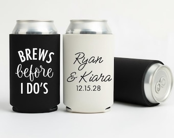 Slim & Regular Custom Wedding Cozies, Dinner Rehearsal Can Coolers