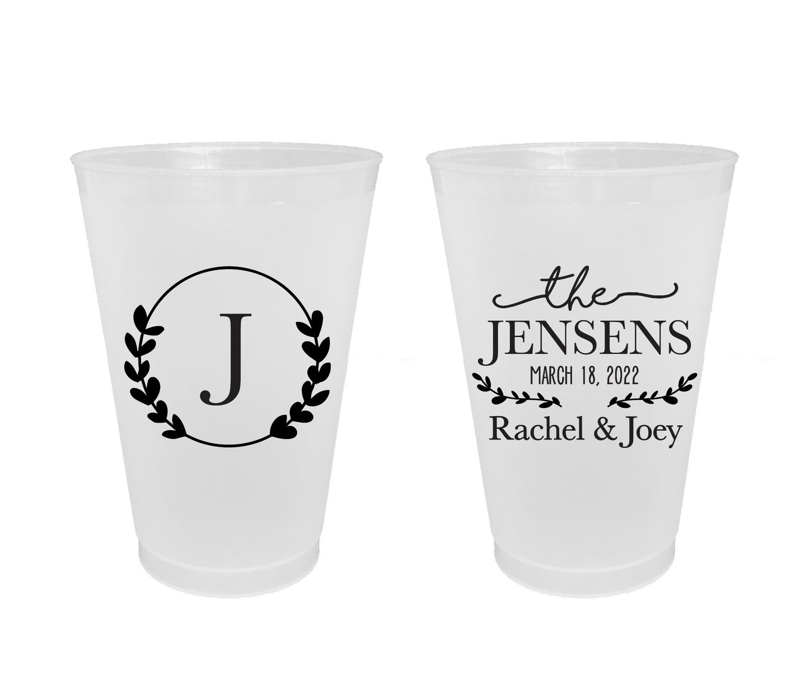 Custom Frosted Wedding Cups 5oz 8oz 9oz 10oz 12oz 14oz Etsy