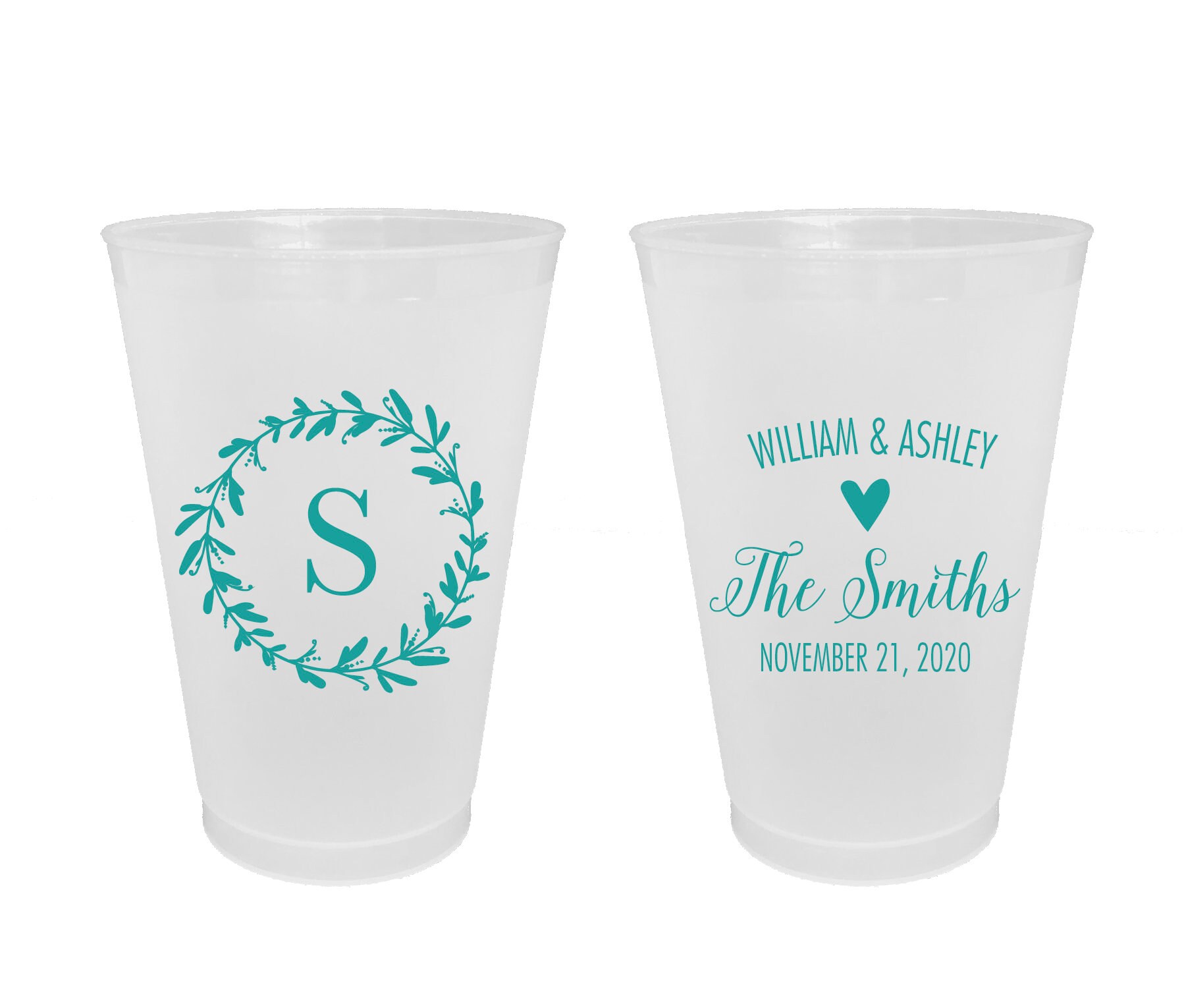 Custom Frosted Wedding Cups 5oz 8oz 9oz 10oz 12oz 14oz Etsy