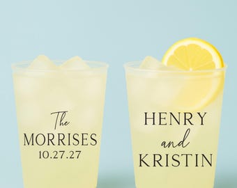Custom Frosted Wedding Cups: Personalized Party Decoration