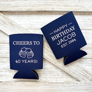 Personalized Birthday Can Coolers: Cheers & Beers Party Favors