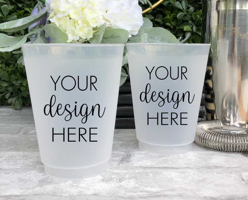 Custom Frosted Wedding Cups 5oz 8oz 9oz 10oz 12oz 14oz Etsy