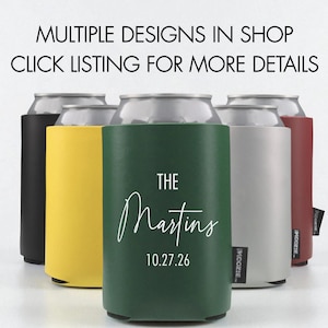 Customized Deluxe Collapsible Koozie® Can Koolers, Personalized Drink Ware, Wedding Koozie®, Business Logo Koozie®