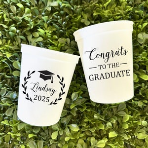 Graduation Custom Stadium Cups, 12oz 16oz 22oz 32oz, Personalized Cups, Party Cups, Party Decoration, Graduation Custom Cups CDC-03