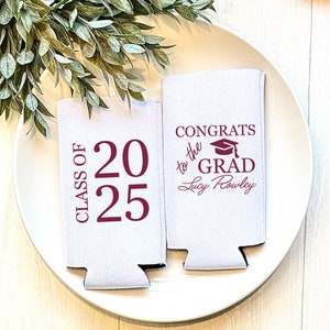 Slim Graduation Can Coolers: Custom Party Favors