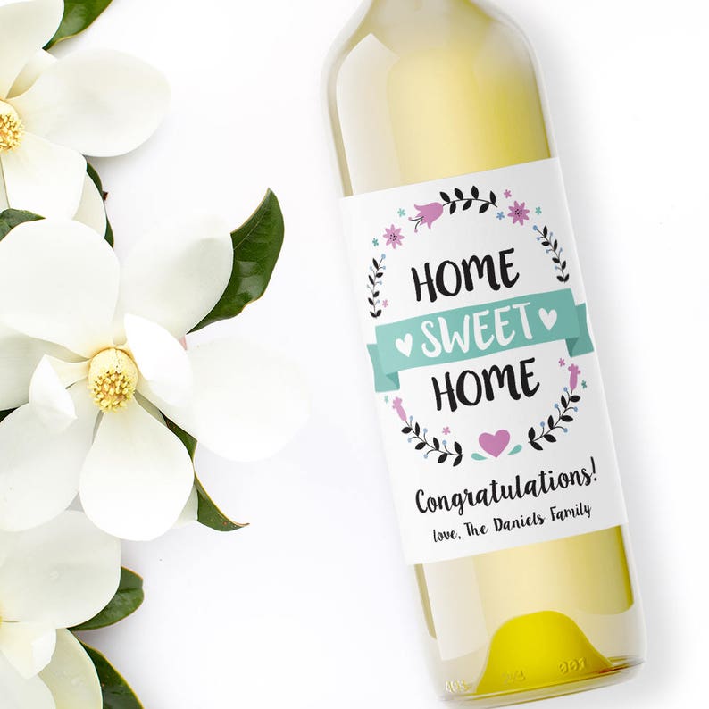 Housewarming wine labels / custom wine label / gift for the Etsy