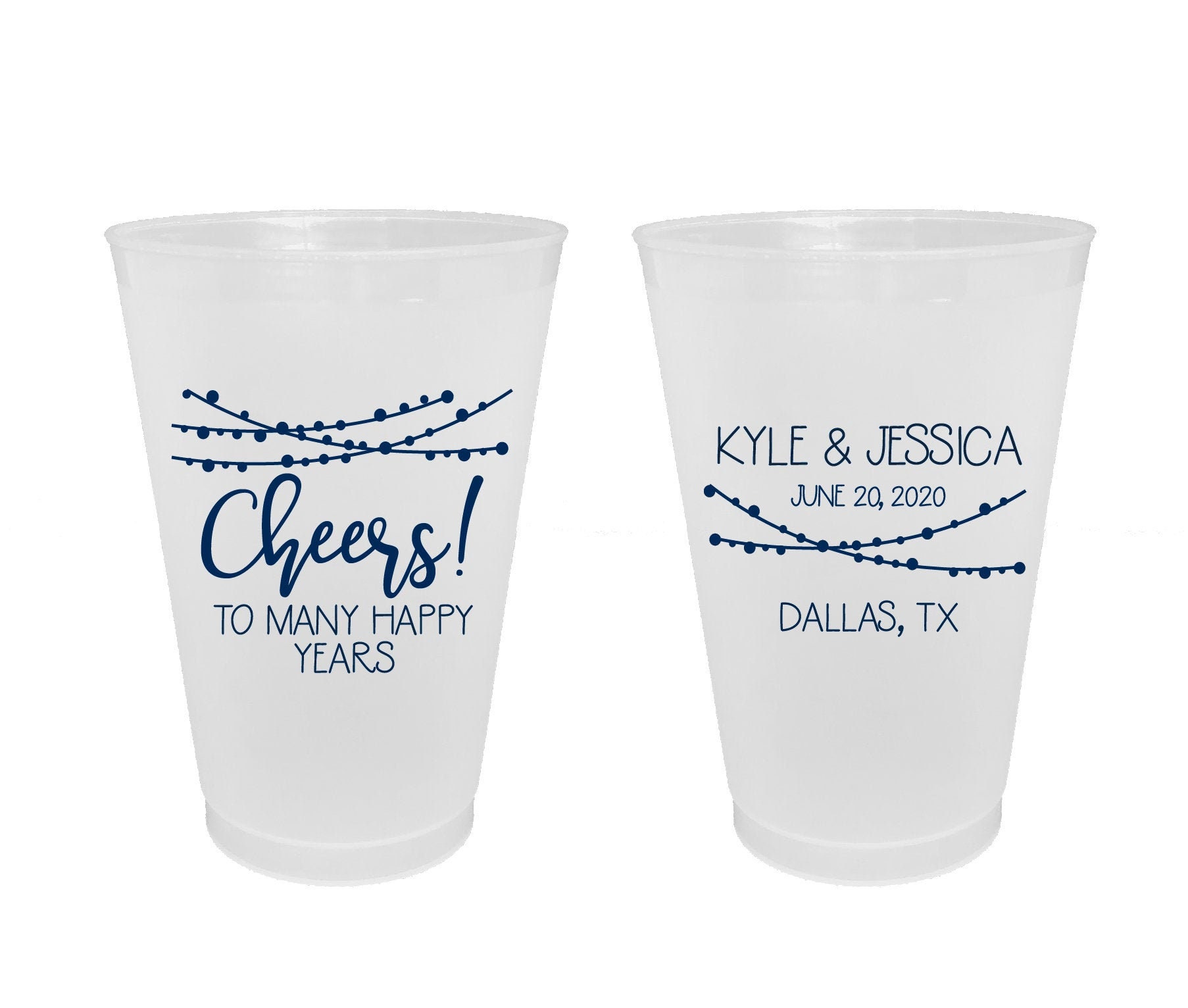 Custom Frosted Wedding Cups 5oz 8oz 9oz 10oz 12oz 14oz Etsy