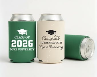 Slim & Regular Personalized Graduation Can Coolers | Class of 2026 Party Favors
