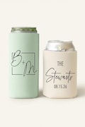 Slim & Regular Custom Wedding Can Coolers, Personalized Cozies, Monogrammed Wedding Favors