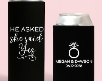 Slim & Regular Custom Engagement Cozies, Engagement Favors