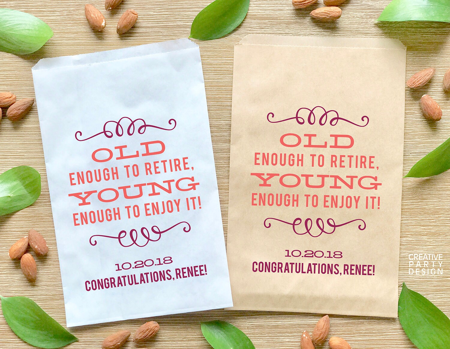 Retirement Favor Bags Custom Retirement Party Treat Bags Etsy