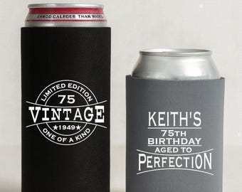 Slim & Regular Custom Birthday Cozies, Birthday Party Favors