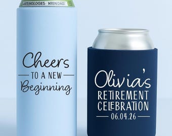 Slim & Regular Retirement Can Cooler | Personalized Retirement Cozies