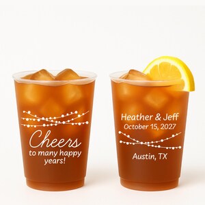 Custom Frosted Wedding Cups: Personalized Party Decoration