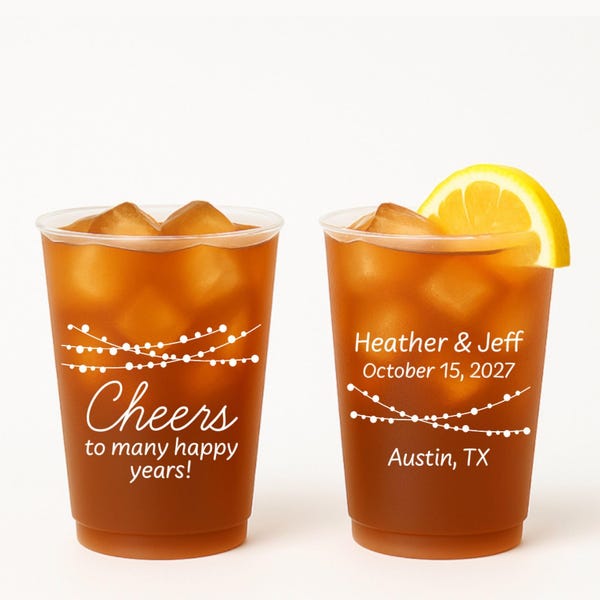 Custom Frosted Wedding Cups: Personalized Party Decoration