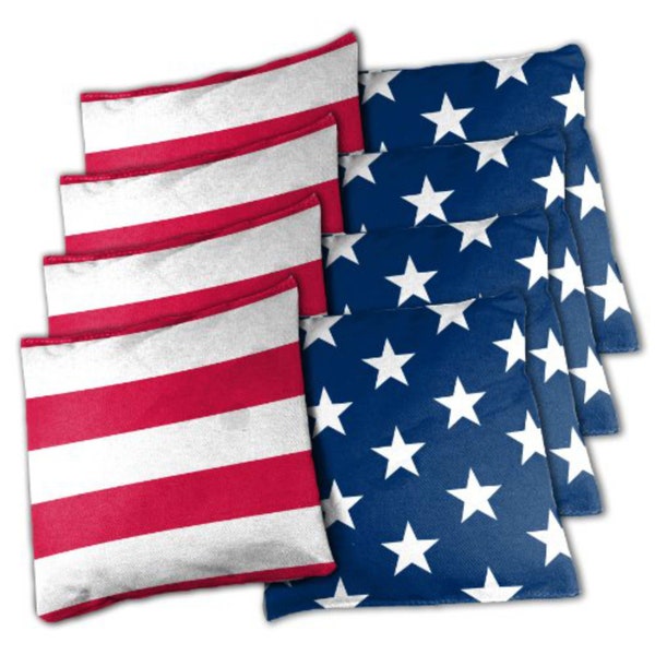 American Flag Stars Stripes Cornhole Bags Set of 8 Flag Star Corn hole or Bean Bag Toss Americana stripes patriotic Free Shipping!