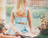 Instant PDF Digital Download Vintage Knitting Pattern to make a Girls Pretty Top Skirt and Shorts Chest 28,30,32 39 39 in Fingering Weight Yarn