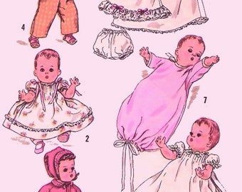 8454 Vintage Doll Wardrobe Doll Clothes Pattern 13.5/" Betsy Wetsy