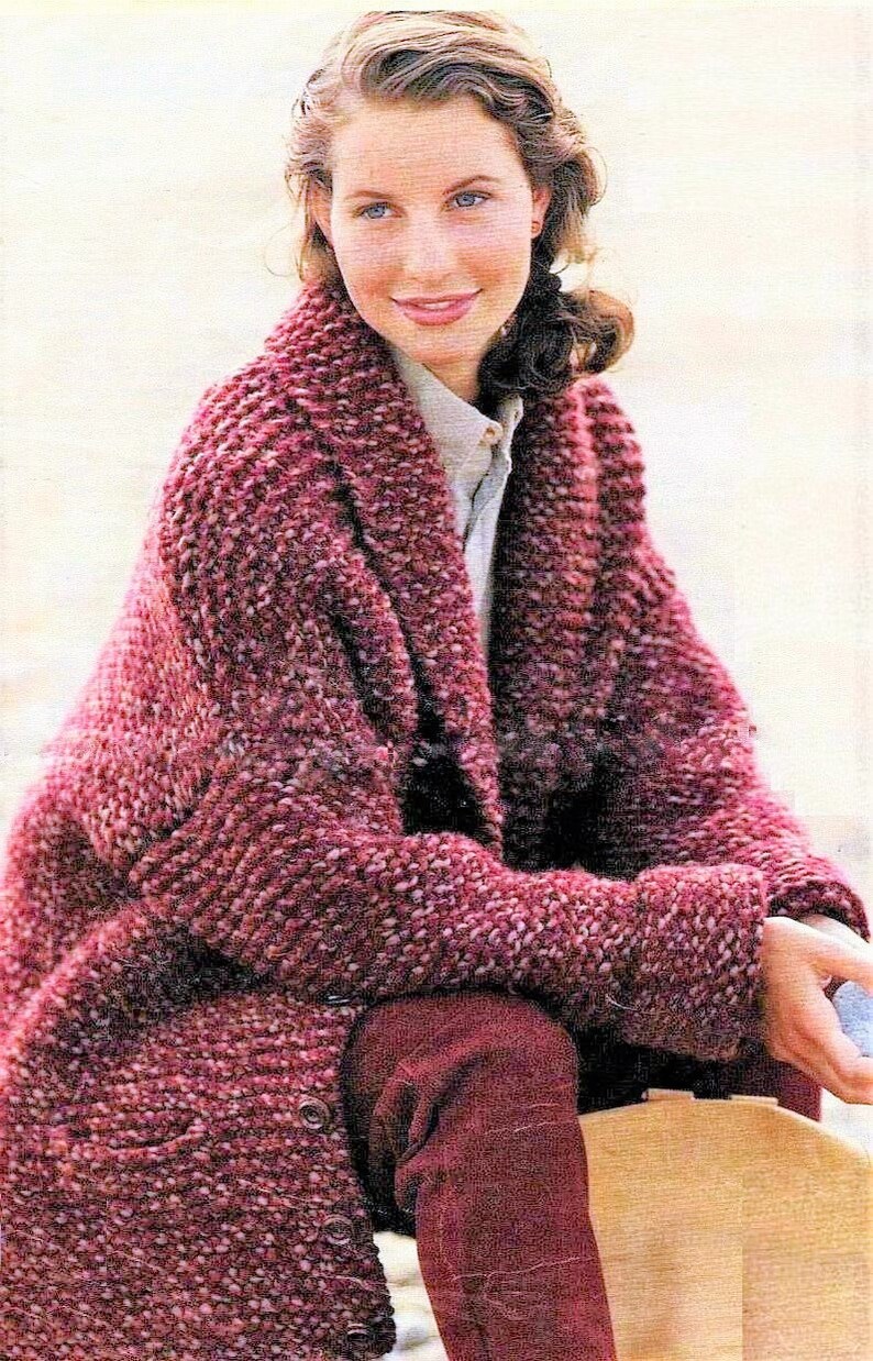 Entrelac Ladies Woven Blanket Coat//Jacket Chunky Wool 34/" 44/" Knitting Pattern