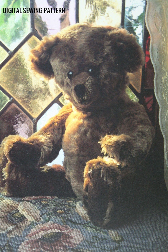 Instant PDF Digital Download Vintage Sewing Pattern to make A Superb 18' Fully Jointed Teddy Bear A Stuffed Plush Soft Body Children's Toy