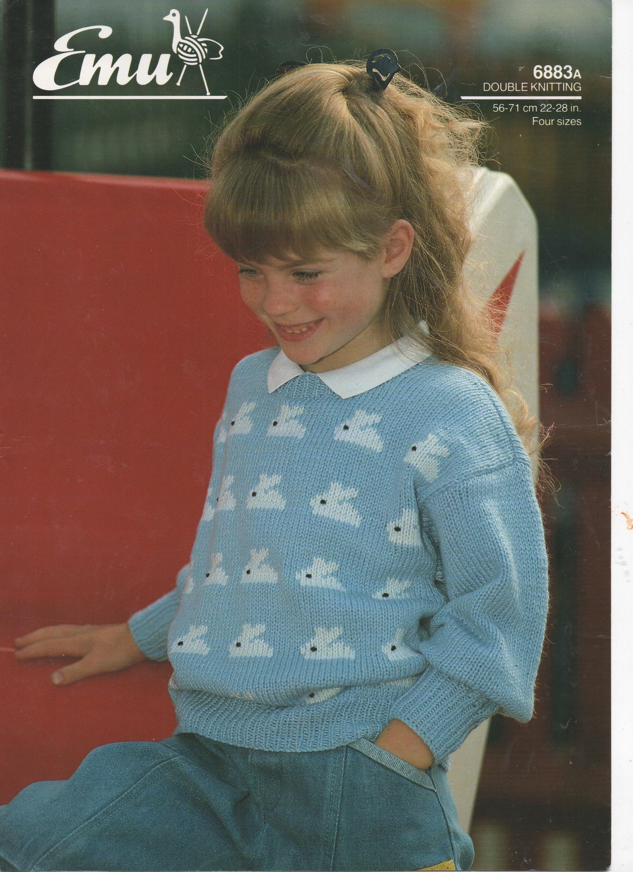 Knitting pattern DK Children Girls Cardigan Rabbit//Bunny *COPY pattern only*