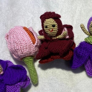 Handmade Crochet Flower Fairy Doll: Reversible Amigurumi Toy
