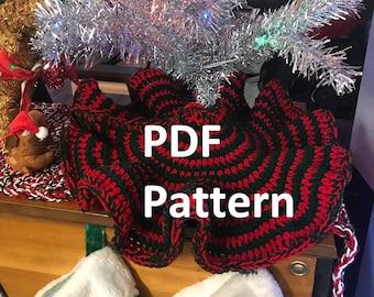 PDF Pattern for a Crocheted Mini Christmas Tree Skirt