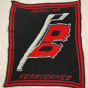 Crocheted Carolina Hurricanes Throw Blanket - Made to Order