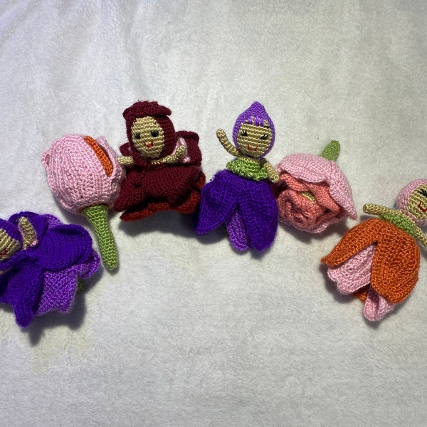 Crochet Doll Reversible Flower Fairies