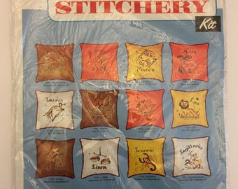 VIRGO Creative Stitchery Crewel Pillow KIT