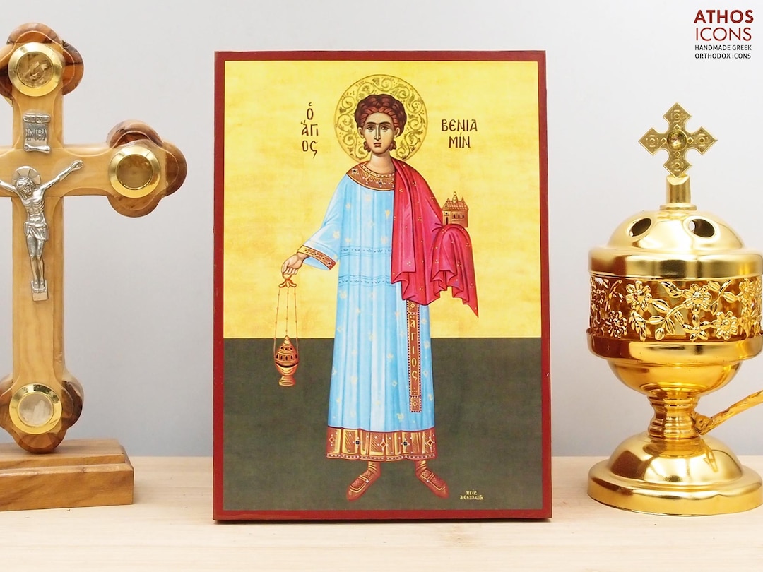 Saint Benjamin the Deacon : Wooden Handmade Greek Byzantine Orthodox ...