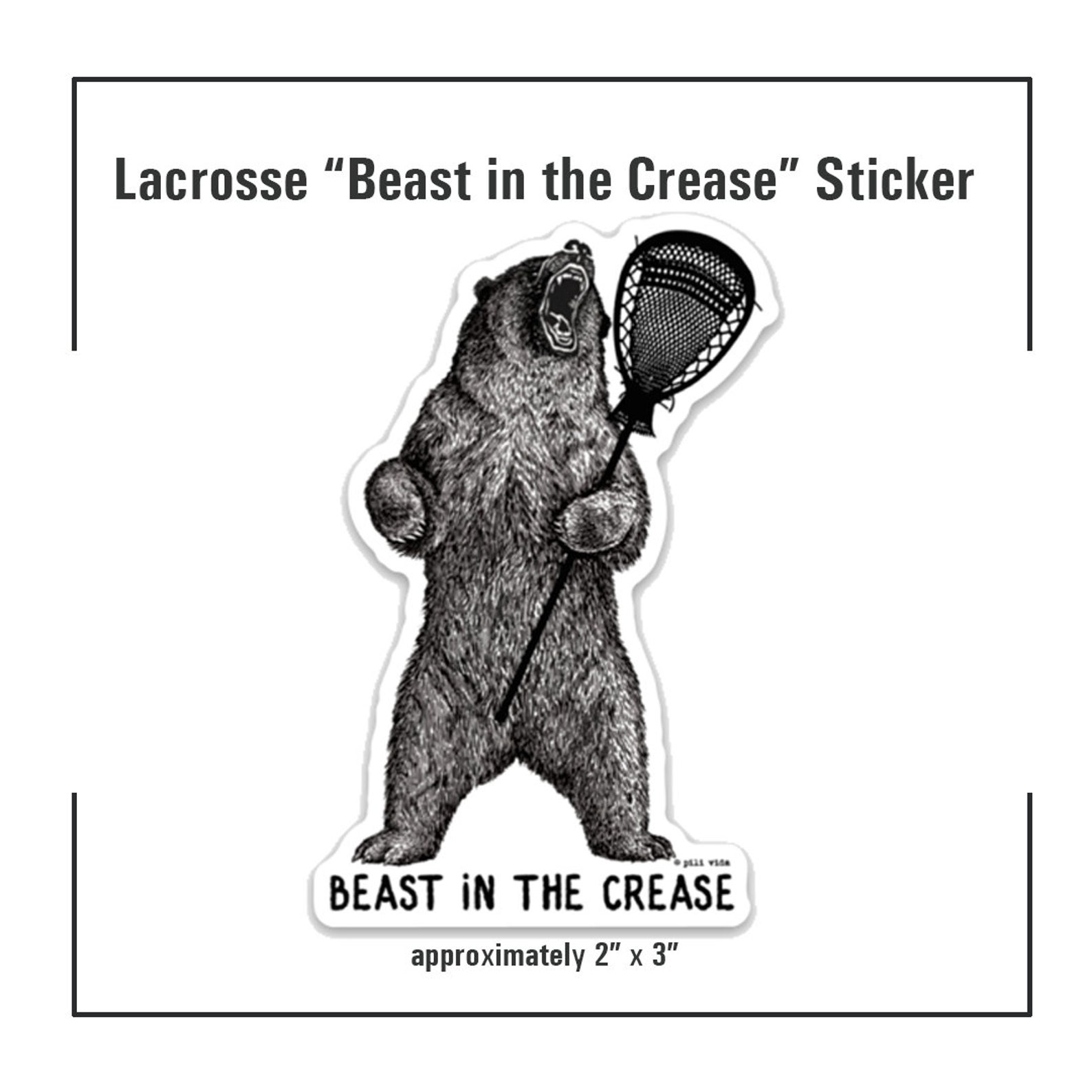 Sticker Lacrosse LAX GOALIE beast in the Crease Sticker Custom Die Cut