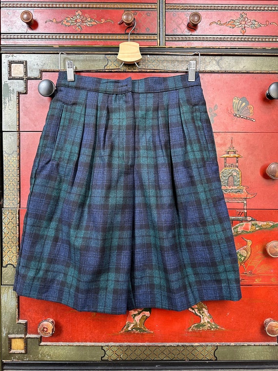 Vintage Green & Blue Plaid Woolrich Shorts