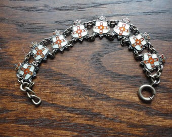 Sterling Templar Cross Bracelet