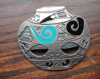 Vintage Pottery Jug Brooch