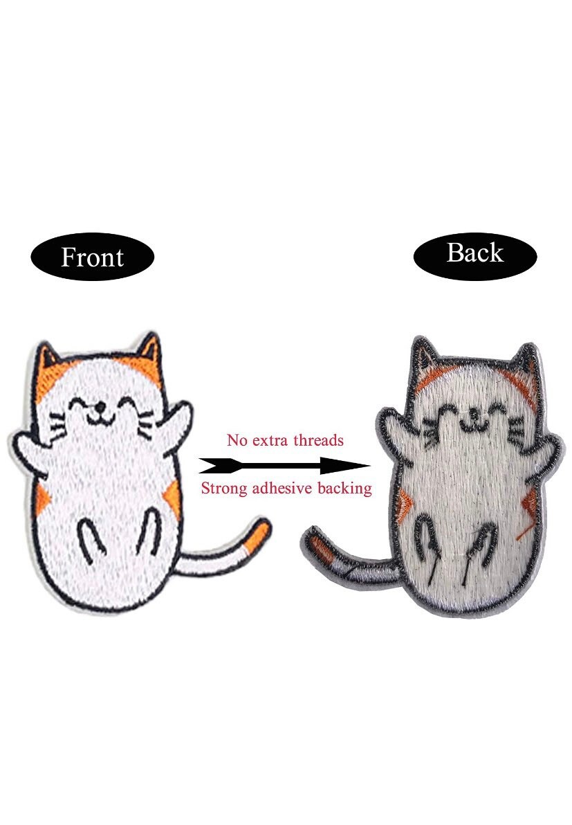 10 Cat Patches Kitten Patches Cat Lover Patch Embroidered Etsy