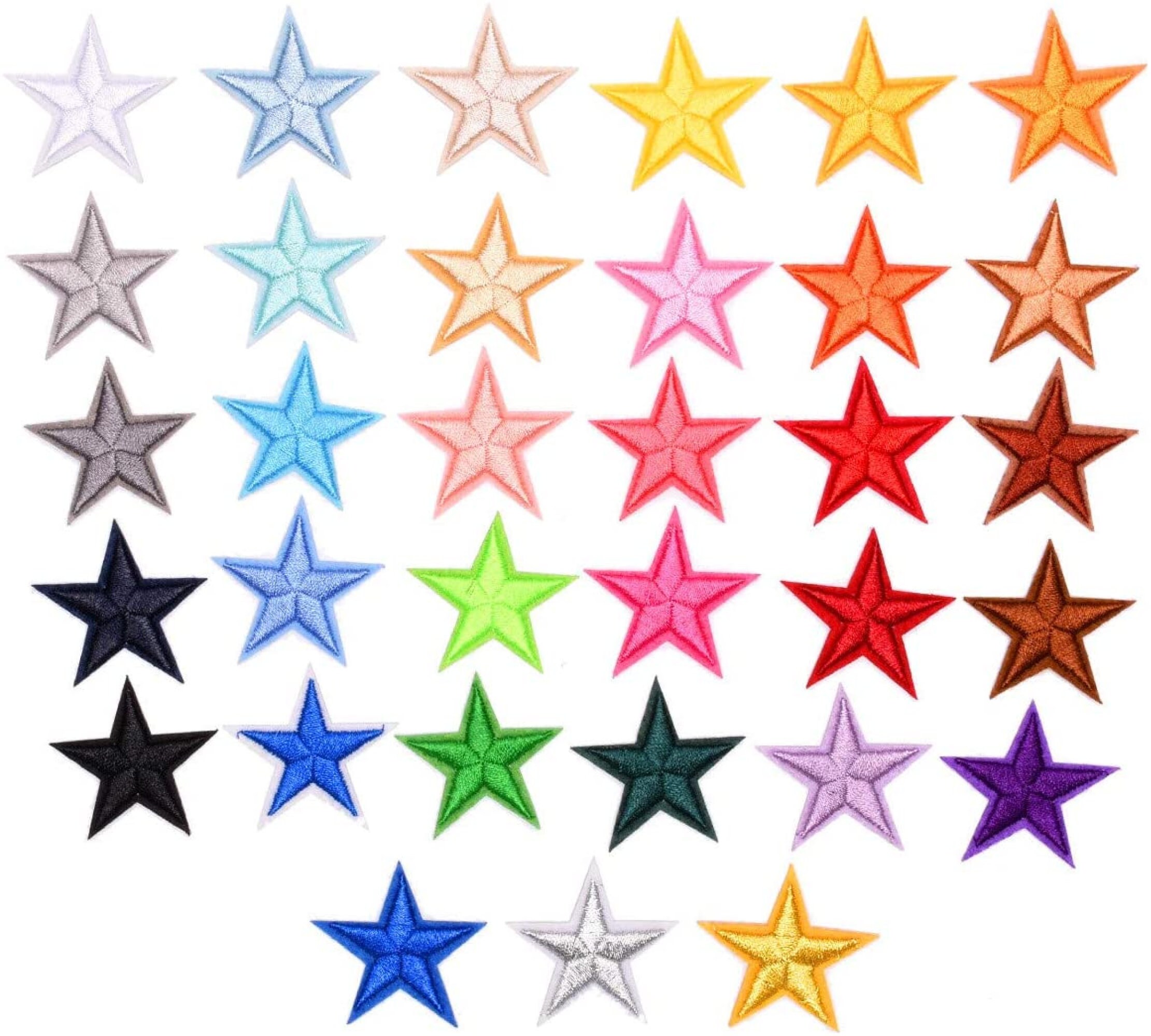 Iron On Star Patch Pack Stars Patch Embroidered Star Patch Etsy