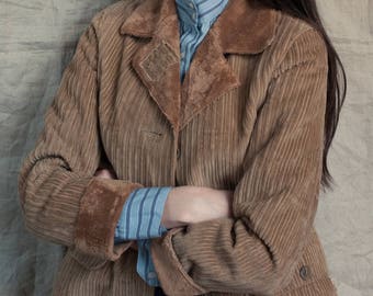 Camel Corduroy Lined Jacket