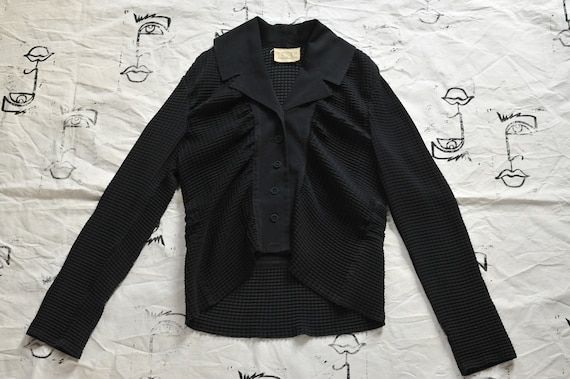 Black Pleated 1980s blouse/ MATSUDA NICOLE TOKYO