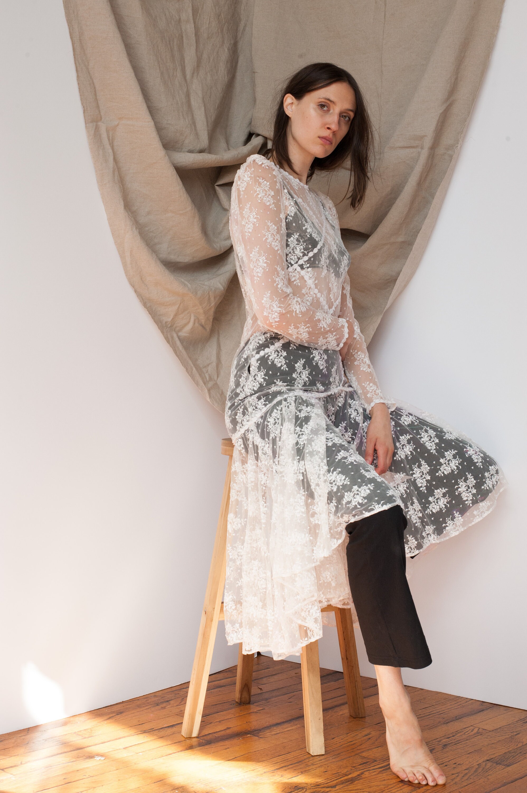 white knee high dress